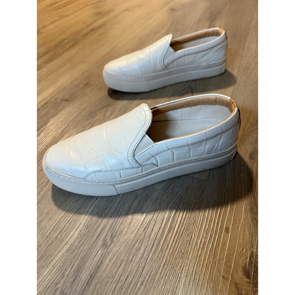 Soludos Genuine Leather Ivory Cream Platform Slip On Loafers Size 8.5 - Picture 4 of 7